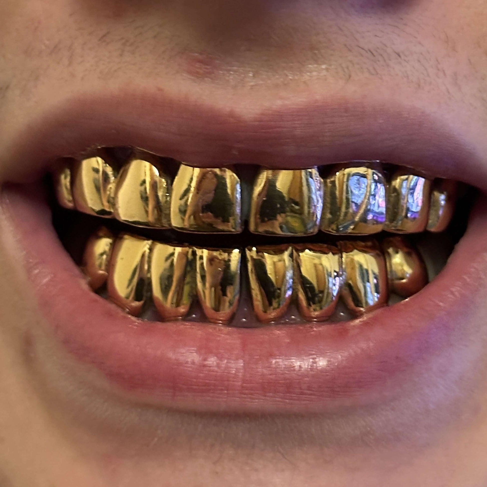 18k Gold Plated Sterling Silver Grillz - Full Grillz Sets- JX Grillz